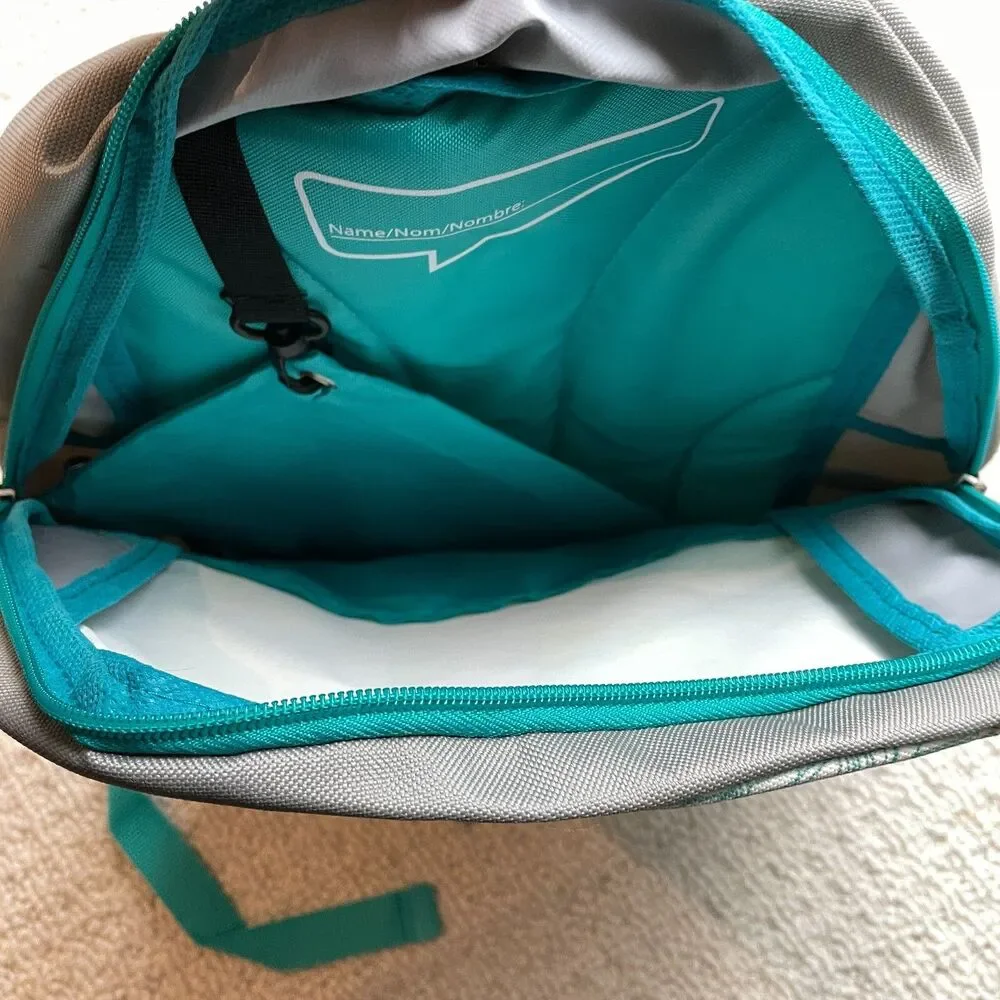 Unbranded Kids Backpack White Blue Boats Waves Mesh Pocket Zip School Straps